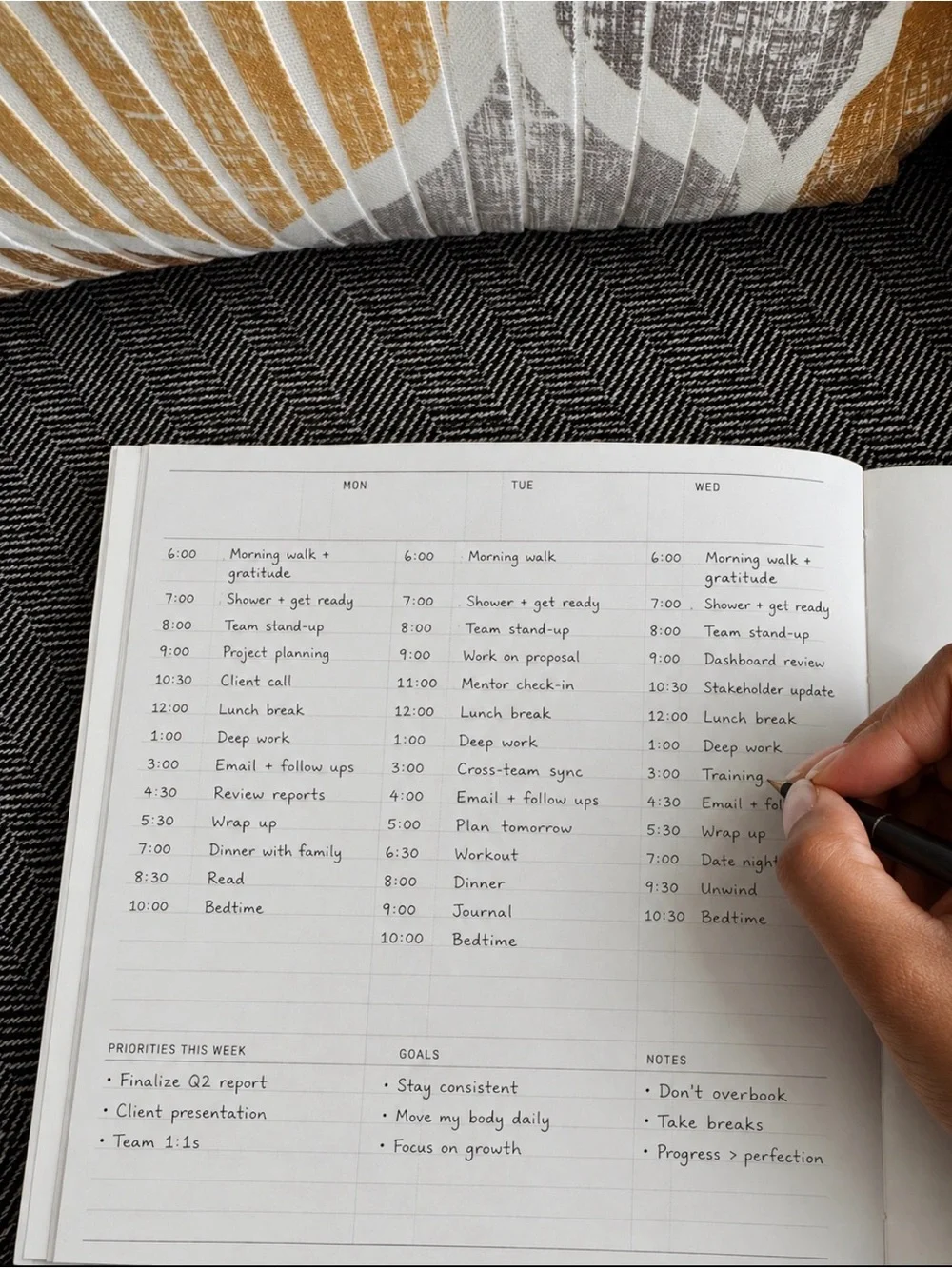 Cloth & Paper Analog Weekly Planner NWT
